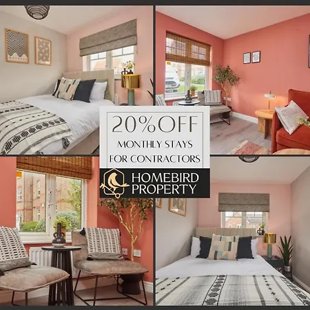 Holiday home Modern 2bdr House By Homebird Management Short Lets & Serviced With Private Parking & Free Wifi *